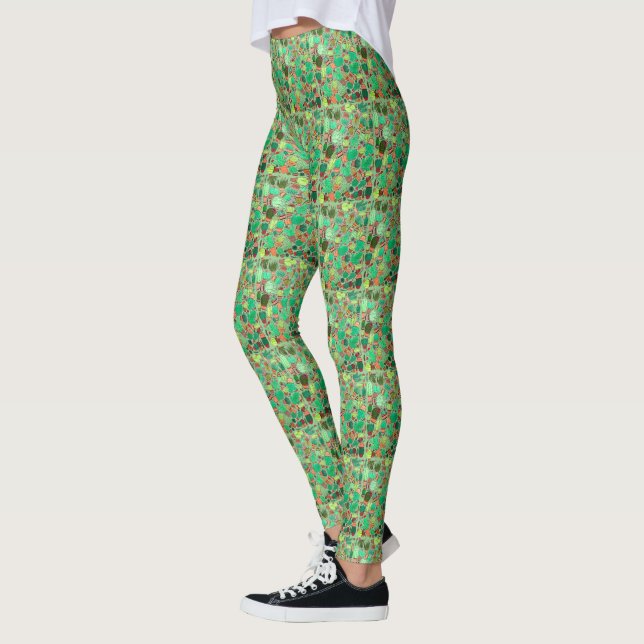 Leggings Succulent Cactus Pots Plante Vert Cactus Jardin (Gauche)
