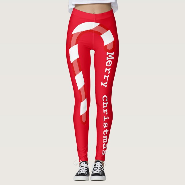 Leggings Sucre de canne de Noël (Devant)