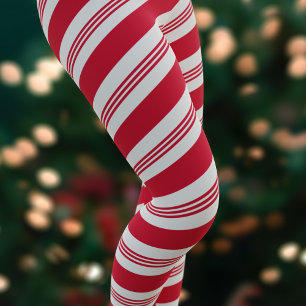 Leggings Sucre de canne de Noël rayé Rouge et blanc Vacance