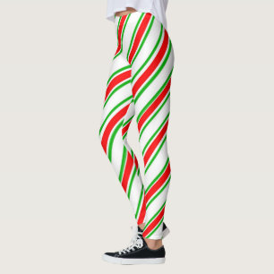 Leggings Sucre de canne Grandes Rouge Vert Blanc Noël