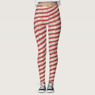 Leggings Sucre de canne rayé rouge criqué
