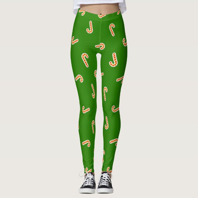 Leggings Sucres de canne rouges et jaunes verts (Devant)