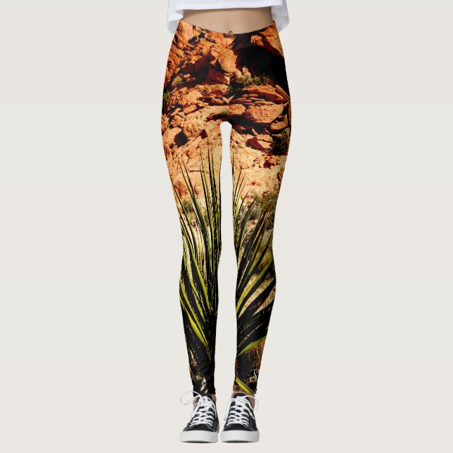 Leggings Sud-Ouest du Yucca Feuilles Nom Brown vert Ouest (Devant)