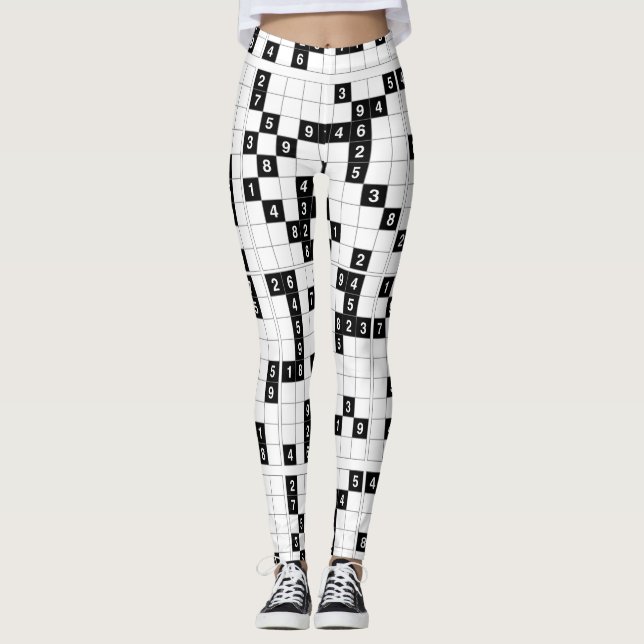 leggings sudoku blancs noirs (Devant)