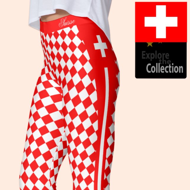 leggings suisses, mode premium, Drapeau suisse (Créateur téléchargé)