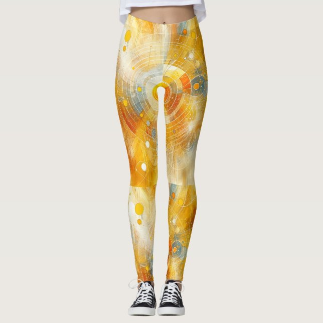 Leggings "Sunbeam Bliss - Abstrait jaune vif (Devant)