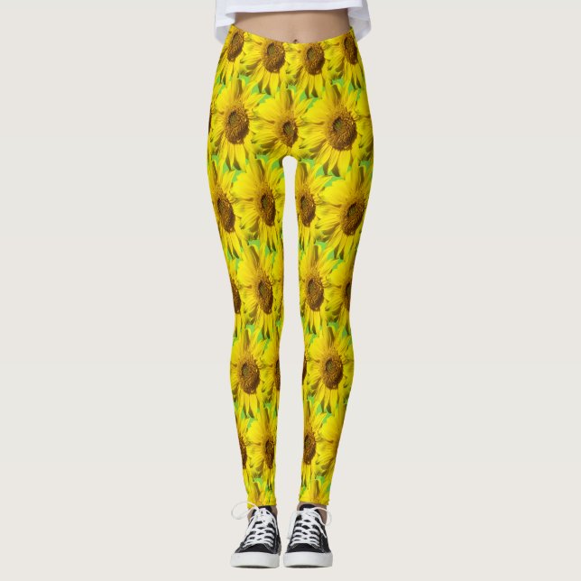 Leggings Sunflowers Motif Cust. Legs couleur BG (Devant)