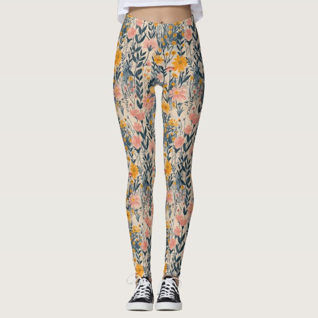 Leggings Sunlit Meadow Rustic Floral (Devant)