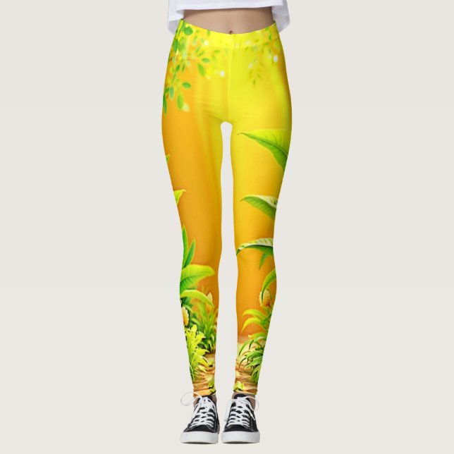 Leggings Sunny Nature Path Art (Devant)