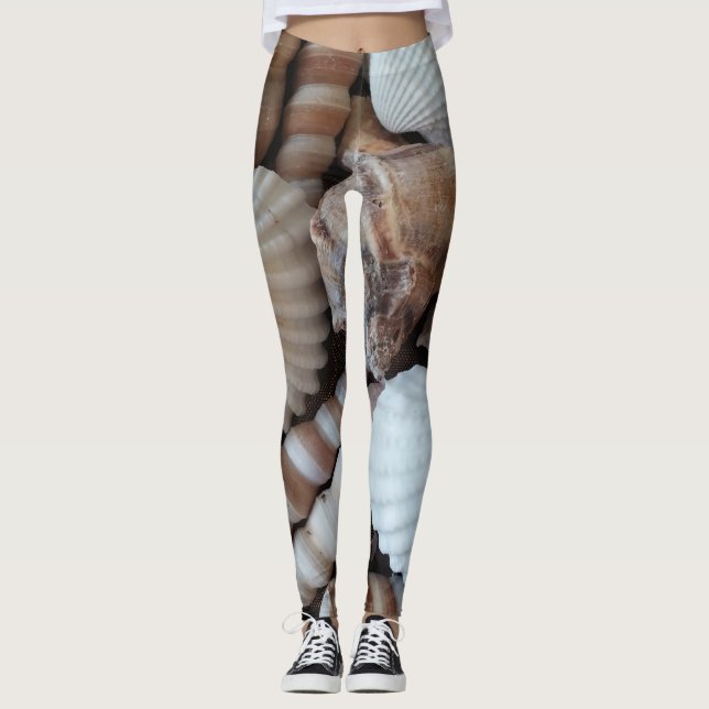 Leggings Sunny Tropical Exotic Shells Photographie été (Devant)