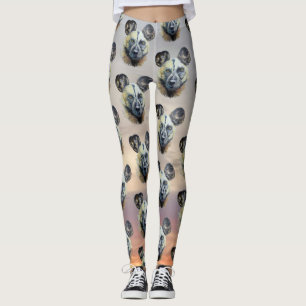 Leggings Sunrise Africain Wild Dog en voie de disparition A