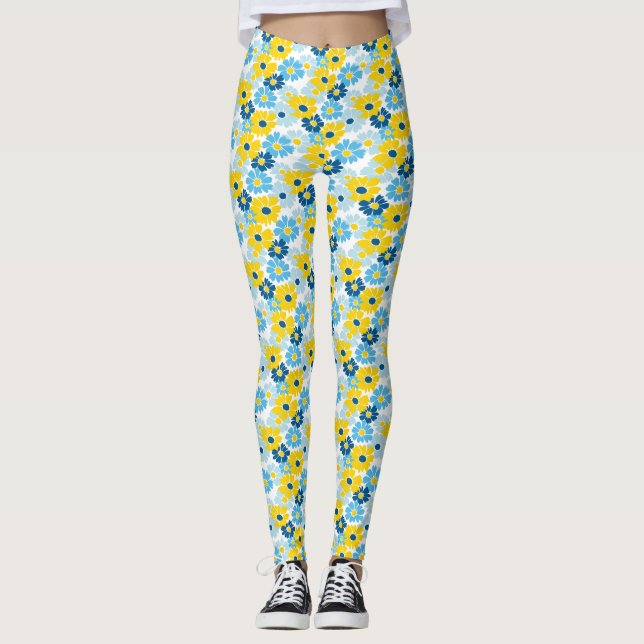 Leggings Sunshine Blue Sky Blooming Daisy (Devant)