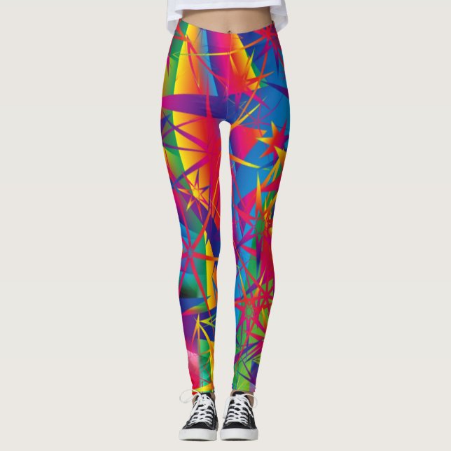 Leggings Super Star - Couleurs Gras Lumineuses - Y (Devant)