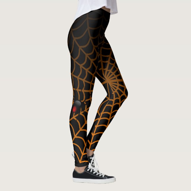 Leggings Superbe design d'Halloween avec araignée et toile (Droite)
