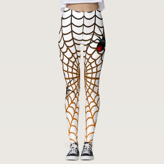 Leggings Superbe design d'Halloween avec araignée et toile (Devant)