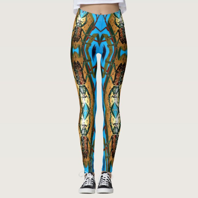Leggings Superbe dessin de scarabée vibrant (Devant)