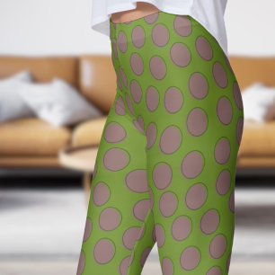 Leggings Superbe Motif de Pointe Poche Olive Vert