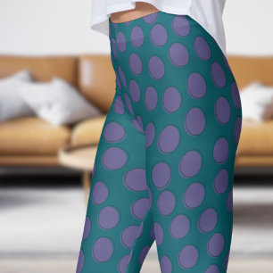 Leggings Superbe Motif Turquoise vert et rose Polka Dot