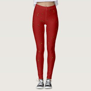 Leggings Superposition d'étincelles de feu rouge sur votre