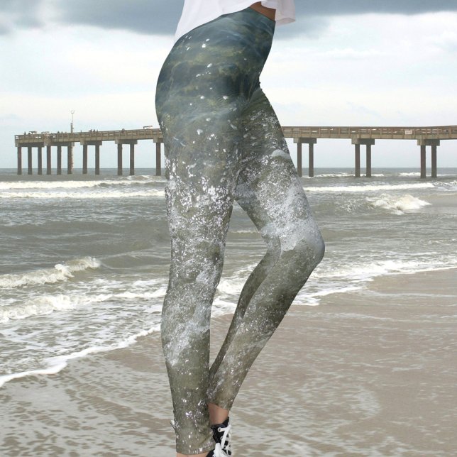 Leggings Surf brisant éclaboussant la vague océanique (Créateur téléchargé)