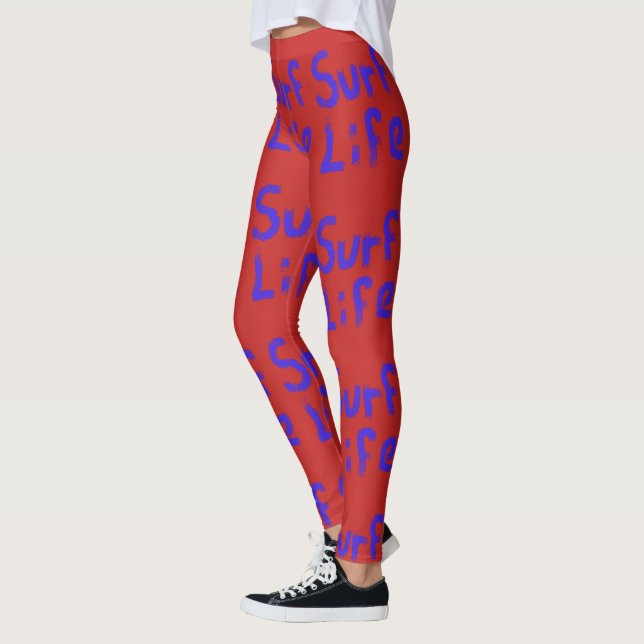 Leggings surf vie Thunder_Cove rouge bleu (Gauche)
