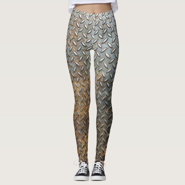 Leggings Surface métallique, arrière - plan de texture réfl (Devant)