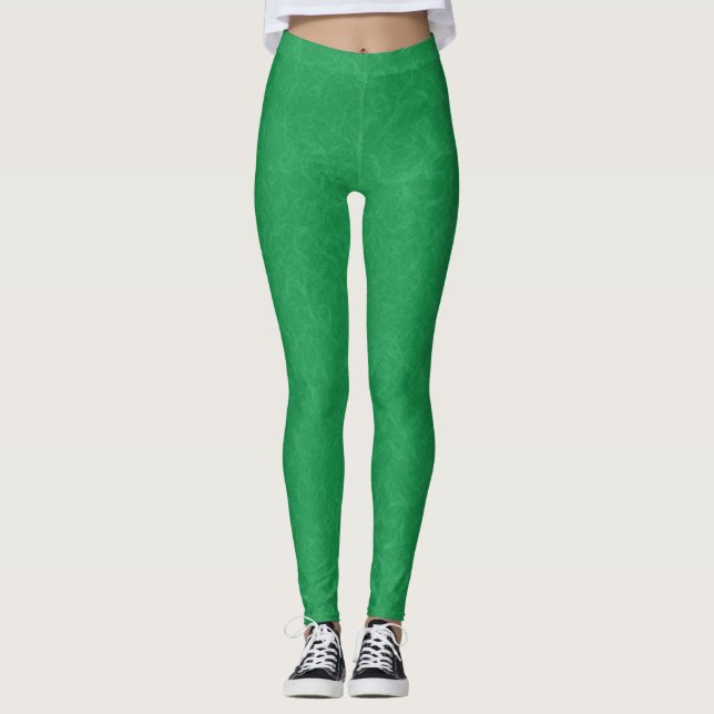 Leggings Surface verte texturée avec un motif tourbillonnan (Devant)