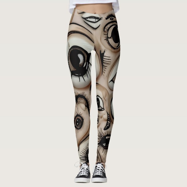 Leggings Surreal Creepy Eyes Horror Weirdcore Melting Flesh (Devant)