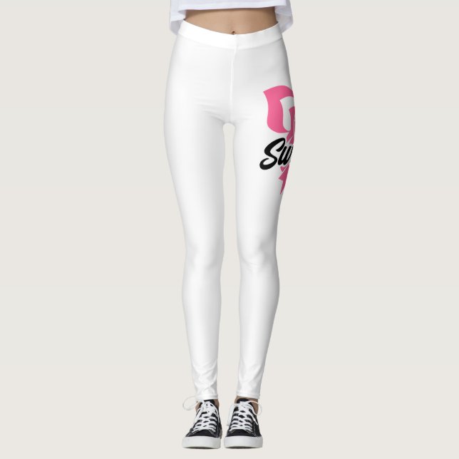 Leggings Survivant Pink Ribbon Sensibilisation au cancer du (Devant)