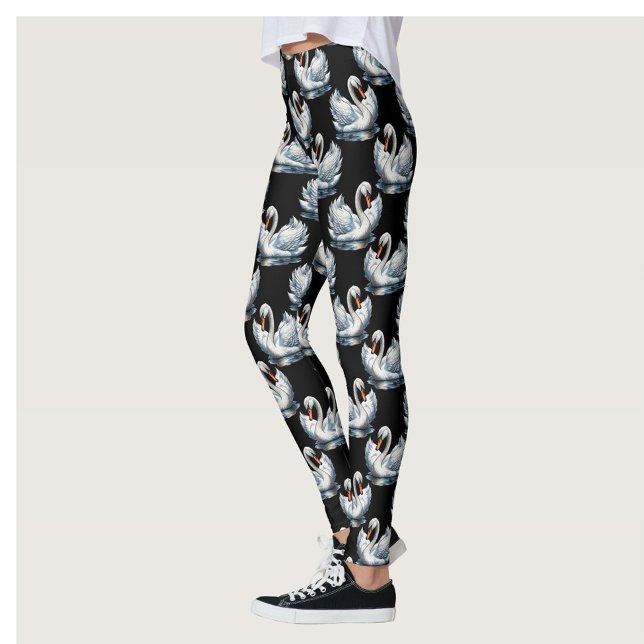 Leggings Swan Birds Design Motif (Créateur téléchargé)