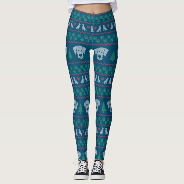 Leggings Sweat de Noël laid Labrador Retriever Edition (Devant)