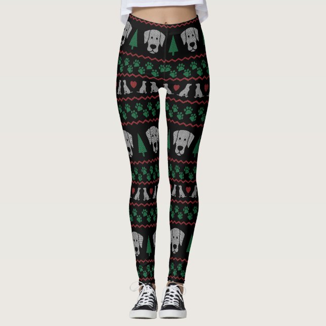 Leggings Sweat de Noël moche Labrador Retriever Edition (Devant)