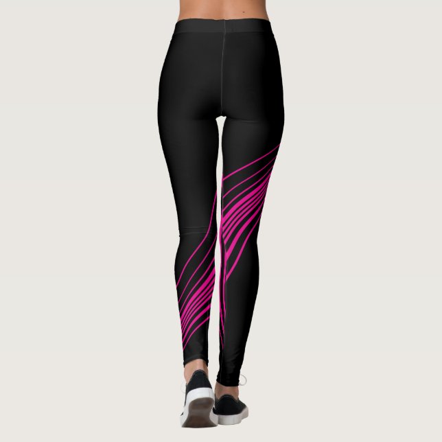 Leggings Swirl simple en Magenta et noir (Dos)