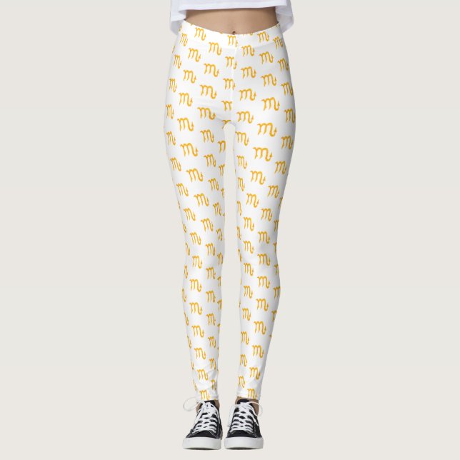 Leggings Symbole d'astrologie Golden Scorpio Personnalisé (Devant)