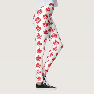 Leggings Symbole de la paix Feuille d'érable du Canada Patr