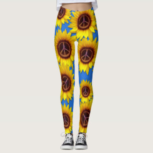 Leggings Symbole de paix tournesol ukrainien signe d'amour