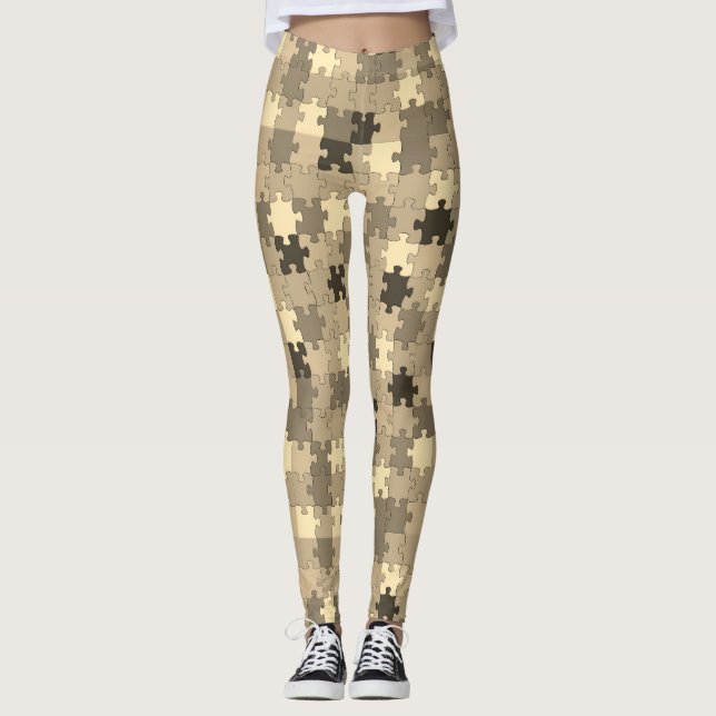 Leggings Symbole de sensibilisation sur l'autisme Puzzle Pi (Devant)