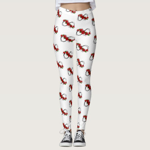 Leggings Symbole d'infini avec les roses rouges