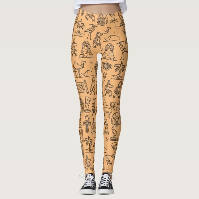 Leggings SYMBOLE Hiéroglyphique égyptien Arrière - plan (Devant)