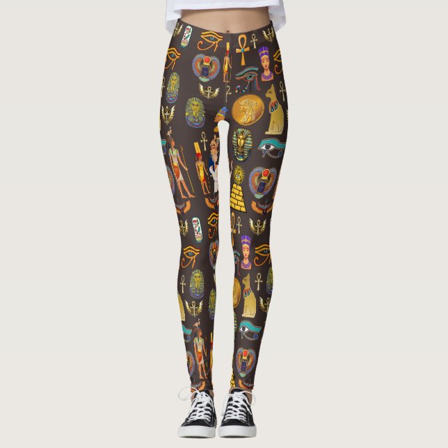 Leggings Symbole Motif égyptien Hiéroglyphique antique (Devant)