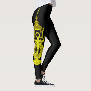 Leggings Symbole Royal Thai Navy sur les jambes noires