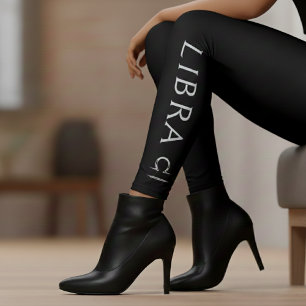 Leggings SYMBOLE Zodiaque BLANC ARGENT Astrologie Noire Ann