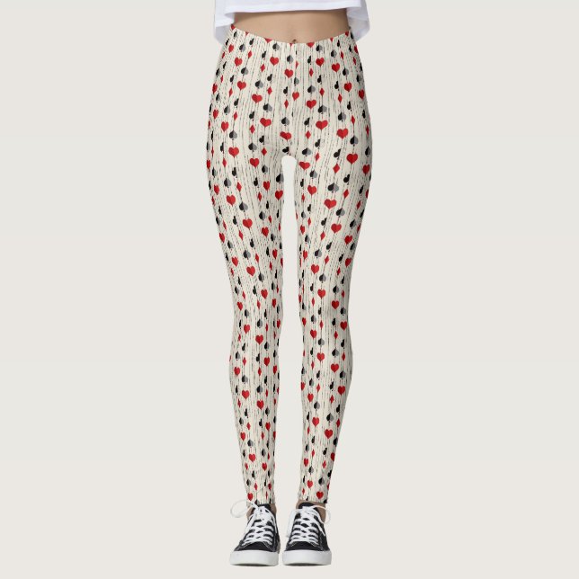 Leggings Symboles de carte de jeu de poker (Devant)