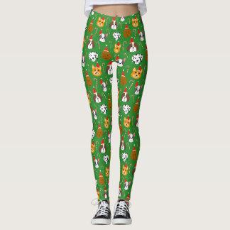 Leggings Sympa Chien de Noël Motif