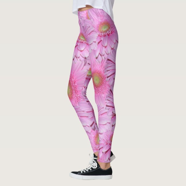 Leggings Symphonie de Gerberas roses, (Gauche)