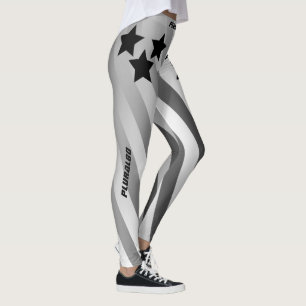 Leggings Système monogrammé noir blanc dégradé gris foncé