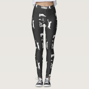 Leggings T-shirt graphique parodique de chat de la mafia am