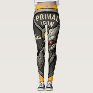 Leggings T-Shirt Graphique Plaque de Poids de Gym Loup en F