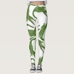 Leggings Tableau d'aquarelle blanc crocodile