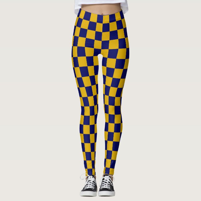 Leggings Tableau de bord jaune de la marine foncée et de la (Devant)